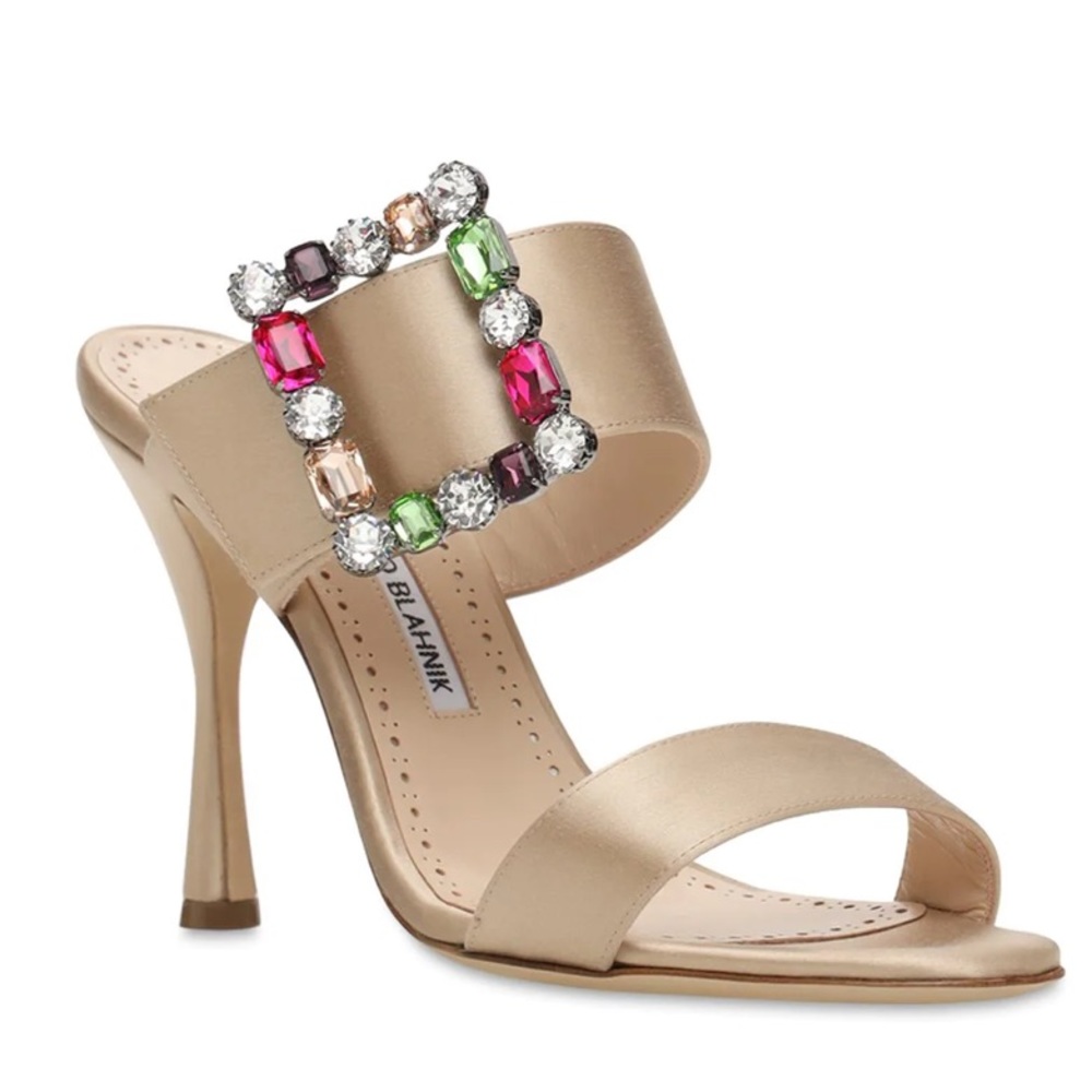 MANOLO BLAHNIK Verda Crystal-embellished Buckle Sandals